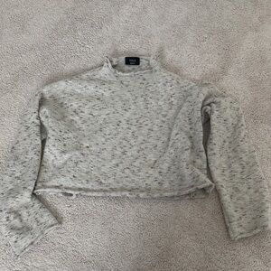 Vici Light Gray Speckled Crop Sweater